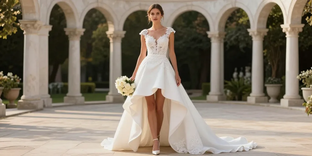 robe de mariage courte devant longue derriere